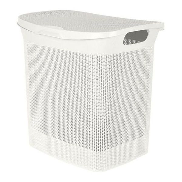 Корзина для белья 35л 430*340*450мм пластик Ajur белое облако (3)