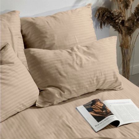 КПБ евро страйп-сатин (100% полиэстер) №2 св.коричневый