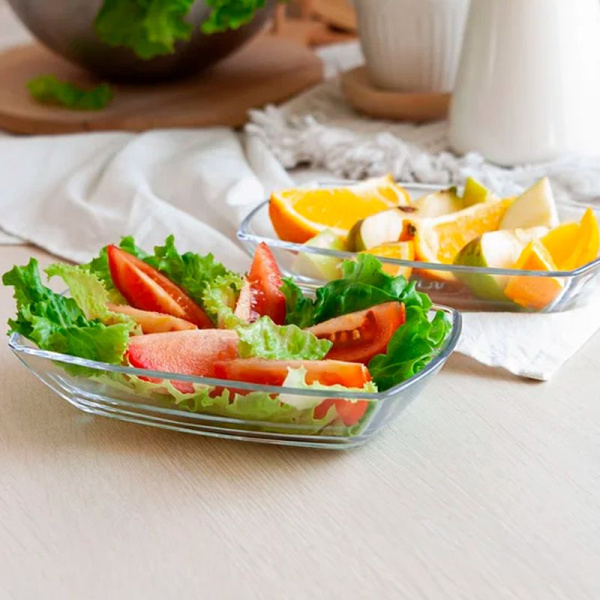 Блюдо прямоугольное набор 2шт 120*180мм стекло ТОКИО (12)