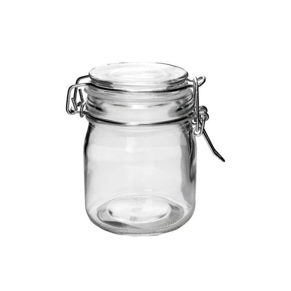 Банка для сыпучих продуктов 100мл стекло с фиксатором JC-15966 (96)