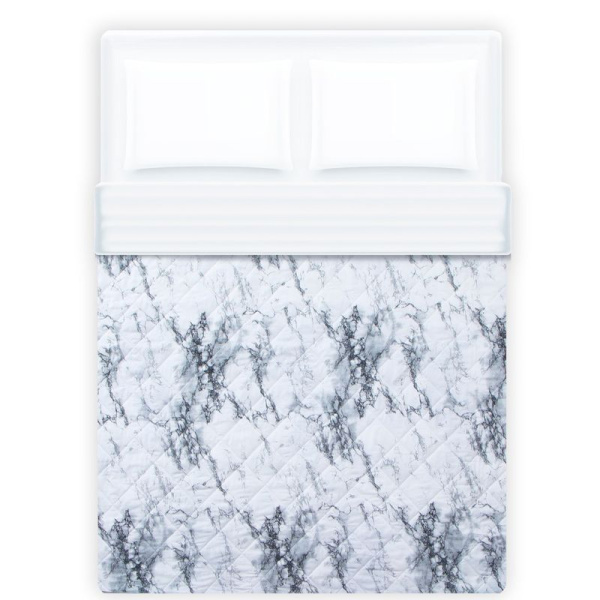 Покрывало евро 200*210±5 микрофайбер 100% п/э LoveLife White marble