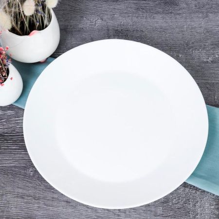 Тарелка мелкая 24см стеклокерамика белая обеденная FLMLQP95 (6/36)