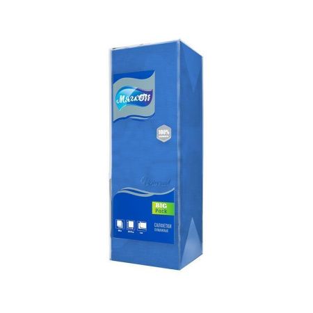 Салфетки бумажные Мягкоff Universal 400шт 24*24см синие (9)