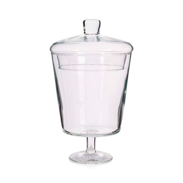 Банка для сыпучих продуктов 1815мл h25,5см d14,5см стекло КАРКАДЕ-1 большая на ножке с крышкой (4)