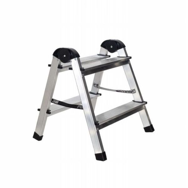 Стремянка 2 ступени 505*415*160мм алюминий двухсторонняя до 120кг УФУК Dogrular (1)