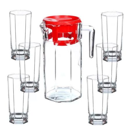 Набор питьевой 7пр стекло КОШЕМ (кувшин 1,25л, стаканы 6шт 260мл) (4)