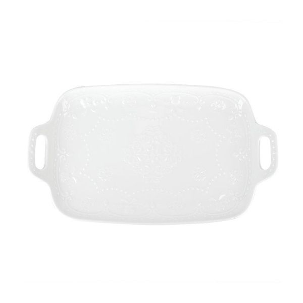 Блюдо с ручками 30,5*18*2,5см фарфор МАРШМЕЛЛОУ прямоугольное (20)