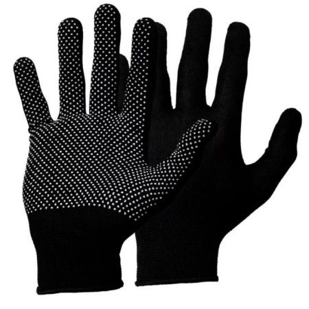 Перчатки нейлоновые микроточка чёрные (120/1200)