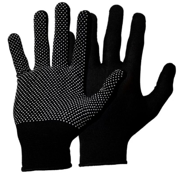 Перчатки нейлоновые микроточка чёрные (120/1200)