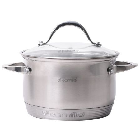 Кастрюля 5,1л нерж.сталь с крышкой 22см 7-слойное дно (8)