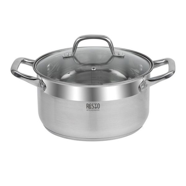 Кастрюля 4,6л h12см нерж.сталь LIBRA со стекл.крышкой 22см (6)