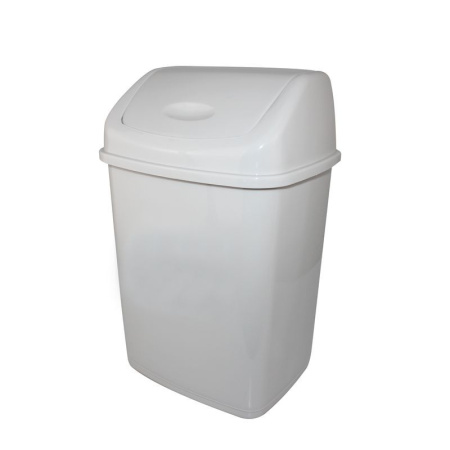 Контейнер для мусора 10л пластик ФАНТАЗИЯ №2 светло серый с подвижной крышкой (24) (УРНА №2)