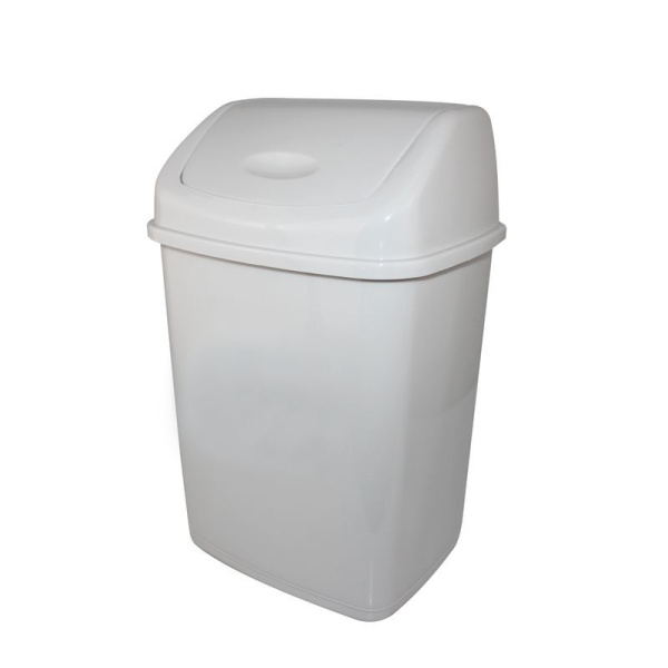 Контейнер для мусора 10л пластик ФАНТАЗИЯ №2 светло серый с подвижной крышкой (24) (УРНА №2)