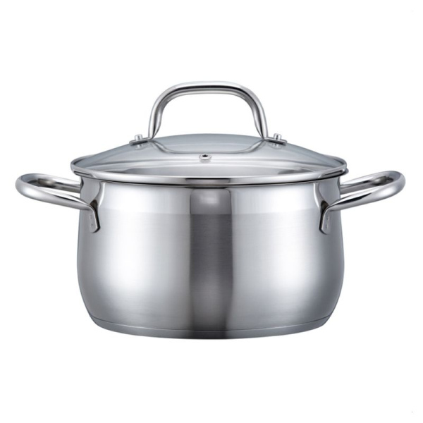 Кастрюля 4,5л нерж.сталь Victoria со стекл.крышкой 22см все виды плит ТМ Appetite SH13453 (6)