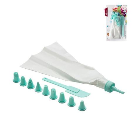 Мешок кондитерский 10 насадок с лопаткой пластик La Dessert DSR-02 (12)