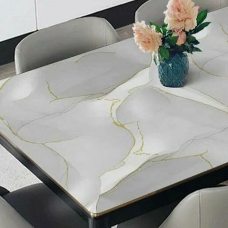 Клеенка силиконовая прозрачная с рисунком Dekorelle 0,6мм ширина 1м 312-2 (цена указана за погонный сантиметр)