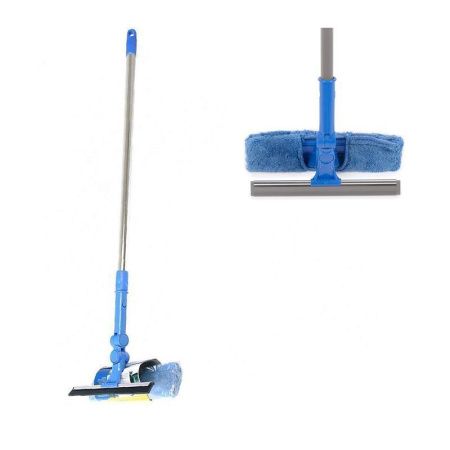 Швабра со скребком 135*25см металл/пластик MAGIC телескопическая микрофибра (40)
