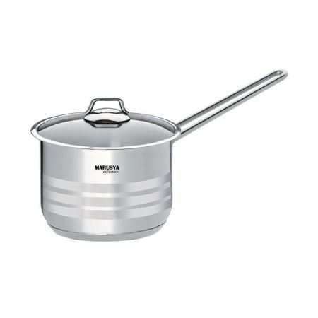 Ковш 1,2л нерж.сталь КЛАССИКА со стекл.крышкой 14см (6)