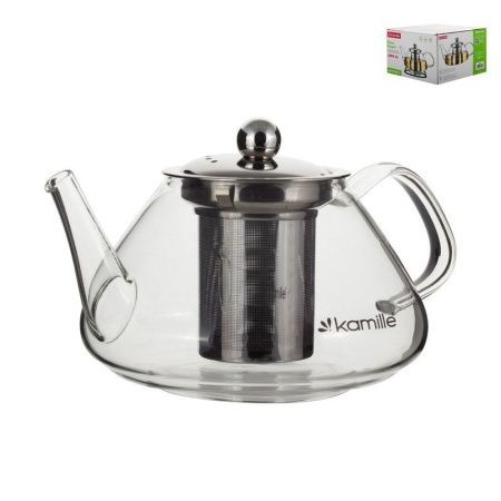 Чайник заварочный 1000мл стекло со съемным мет.ситом арт.0782L (24)