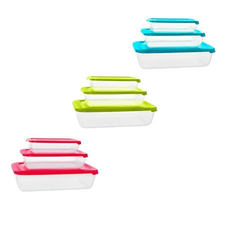 Набор контейнеров пищевых 3шт 0,45/0,9/1,9л пластик ЛАЙТ (30)