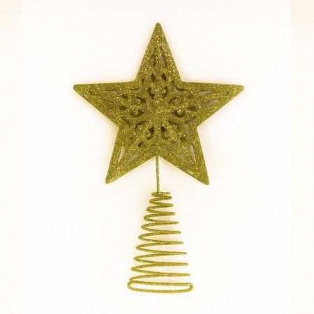 Верхушка на елку ЗВЕЗДА 15*10*5см металл золото SP2023-081/JC-16765 (600)