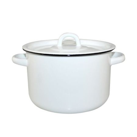 Кастрюля 2л эмаль белая без рисунка 01-1610.1 (8)