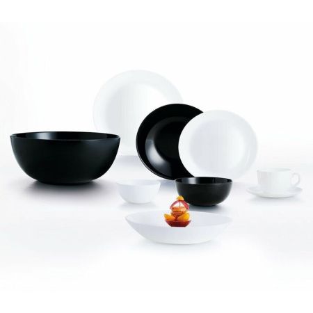 Столовый набор 44пр стеклокерамика ДИВАЛИ БЛЭК/УАЙТ на 6 персон 75387 (1)
