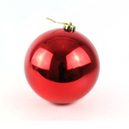 Игрушка новогодняя на елку ШАР 15см пластик блестящий красный JC-5516 (48)