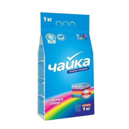 Порошок стиральный 9кг ЧАЙКА Северное сияние для цветного белья автомат (1/36)