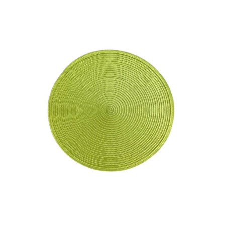 Салфетка сервировочная 37см пластик салатовая круглая JC-15259 (300)