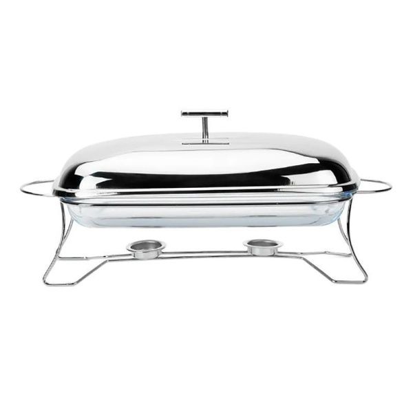 Мармит 3л 49*24*18см стекло INVITE прямоугольный на мет.подставке 2 свечи ABI020 (4)