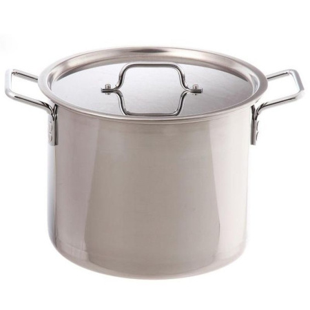 Кастрюля 17л нерж.сталь ОБЩЕПИТ d30см h28см сварной клеп.ручки для всех плит КТ-ОБ-18В