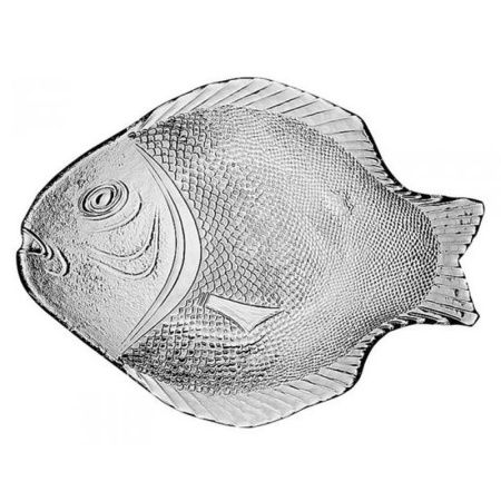 Блюдо для рыбы 25*36см стекло МАРИНА рыба (6)