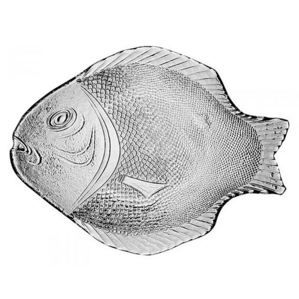 Блюдо для рыбы 25*36см стекло МАРИНА рыба (6)