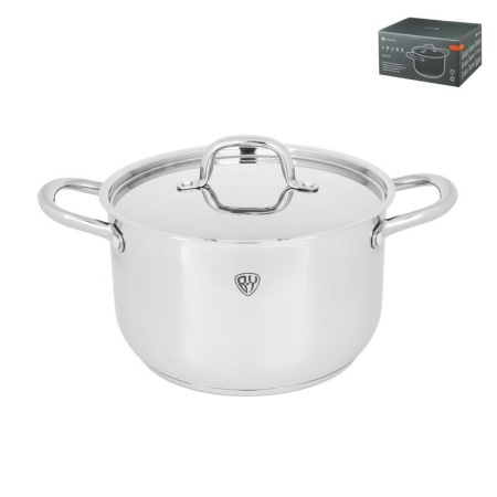 Кастрюля 6,3л нерж.сталь со стекл.крышкой 24*14,5см индукция Промо (4)