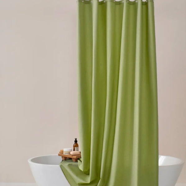 Штора для ванной 180*180см полиэстер салатная (50)