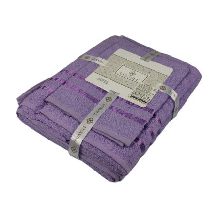 Набор полотенец махровых 3пр 30*50см/50*90/70*130см FLOSLU сиреневый