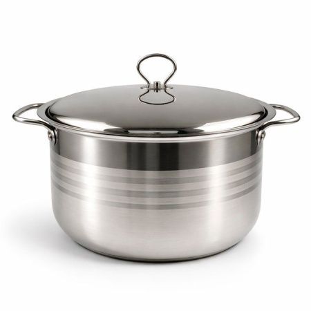 Кастрюля 13,5л 34*18см нерж.сталь с мет.крышкой индукция JC-183