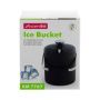 Ведерко для льда с крышкой 1,3л нерж.сталь щипцы, поддон с отверстиями, черный, арт. 7767 (12)
