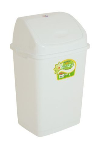 Контейнер для мусора 18л пластик ФАНТАЗИЯ №3 белый с подвижной крышкой Т-006 (12) (УРНА №3)