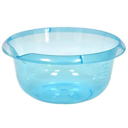 Миска 3л пластик с мерным делением голубая (24)