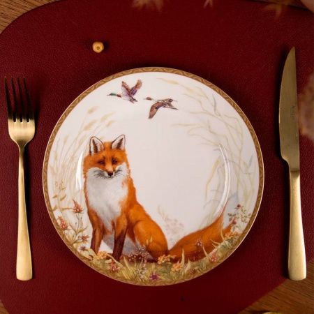 Тарелка мелкая 20,5см фарфор ОХОТА десертная (24)