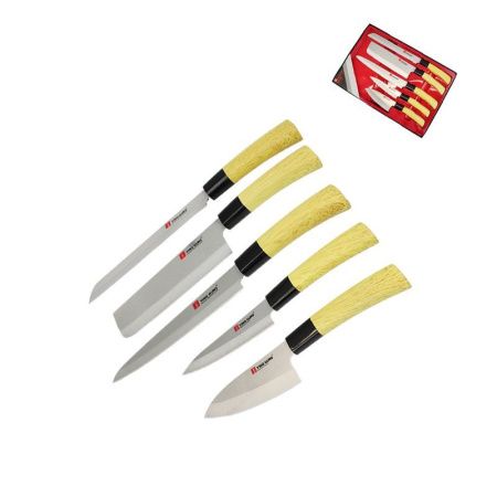 Ножи набор 5пр (20/32,5см, 18,5/30,5см, 20/32,5см, 12/24см, 11/23см) нерж.сталь подар.уп (36) JC-1