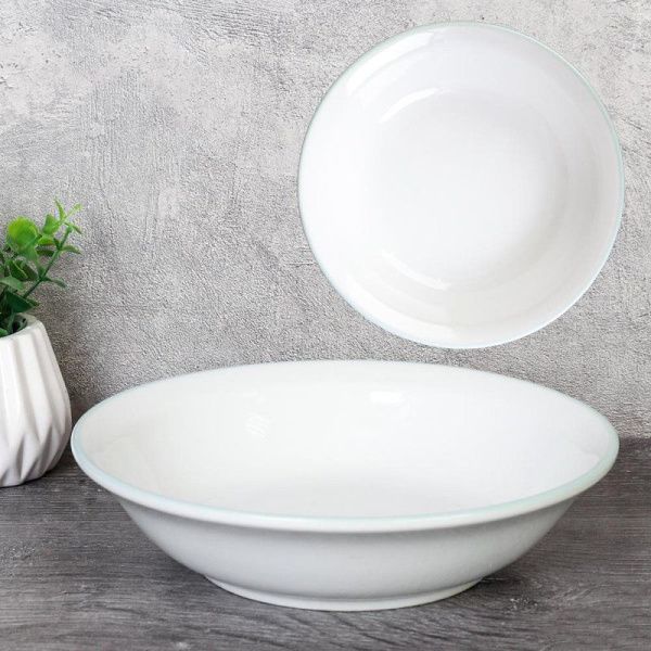 Тарелка глубокая фарфор 420мл белая с окантовкой BL-82 (60)