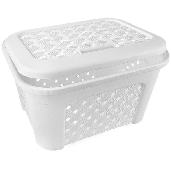 Корзина для белья 25л 435*340*270мм пластик ВИОЛА белый (10)