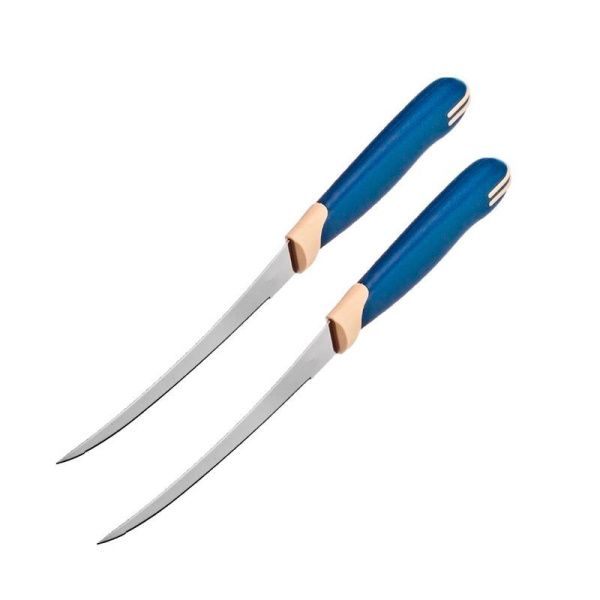 Ножи для томатов набор 2шт 12/22,5см нерж.сталь синий (600) JC-15546