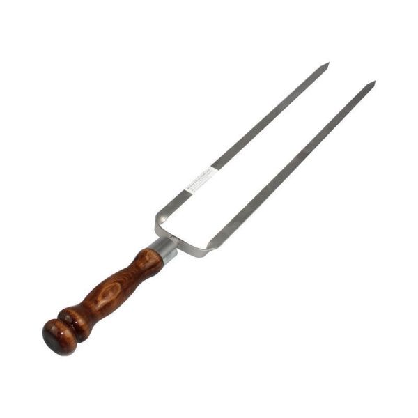 Вилка-шампур нерж.сталь 500*12*2,5мм деревянная ручка КОЛЬЦО 2к-288 (20)