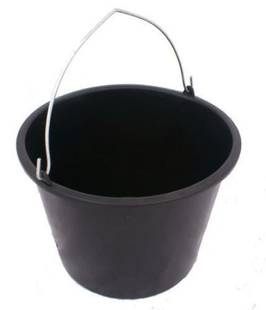 Ведро 20л пластик черный хозяйственное без крышки
