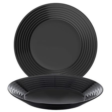 Тарелка глубокая 23см стеклокерамика АРЕНА БЛЭК 56868 (24)