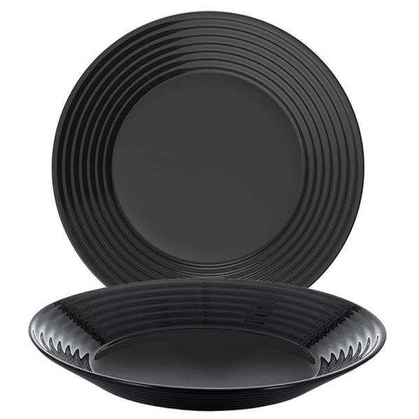 Тарелка глубокая 23см стеклокерамика АРЕНА БЛЭК 56868 (24)